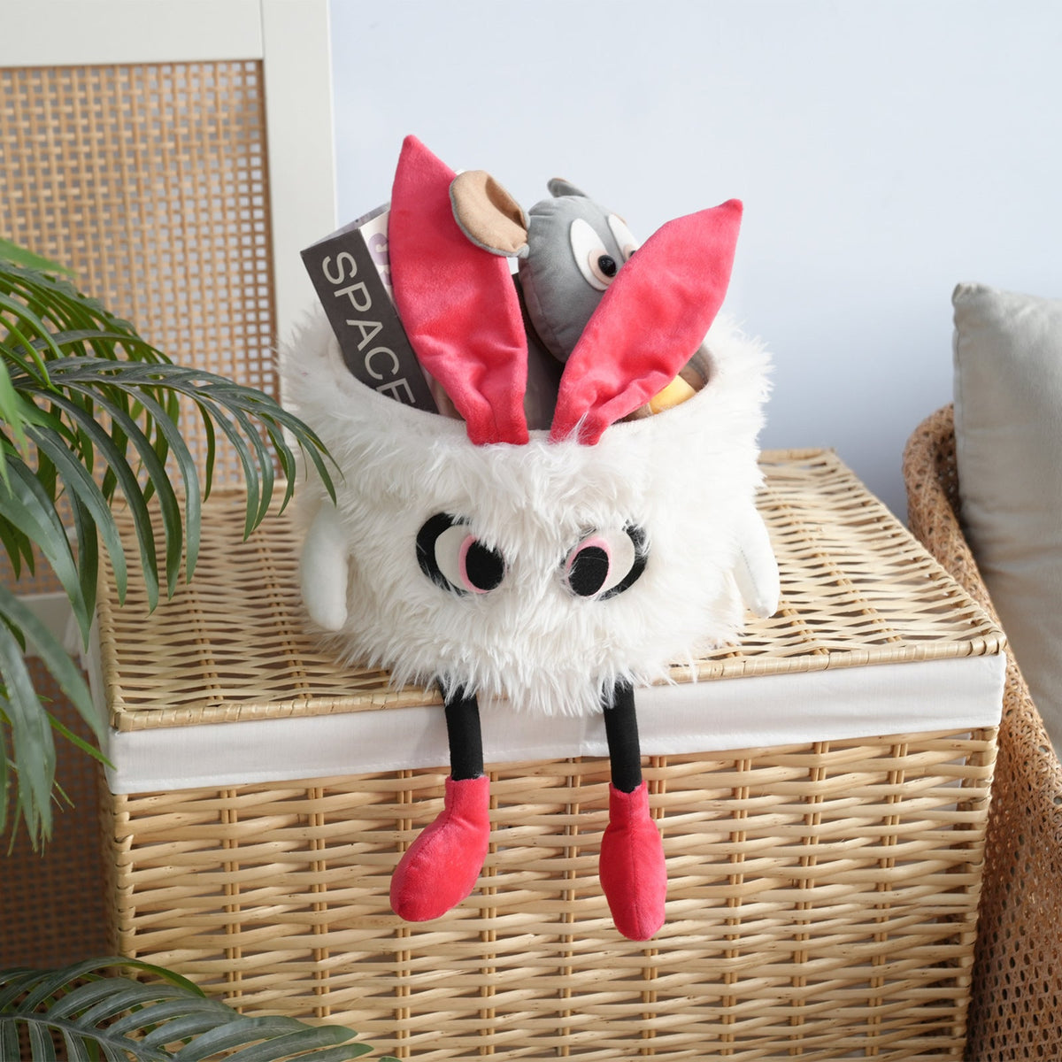 Playful Storage Basket with Animal Motif Soft Textile | Kelmera