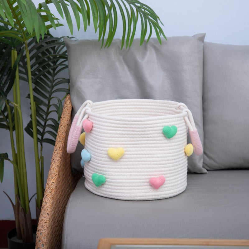 Playful Storage Basket with Heart Pattern | Kelmera