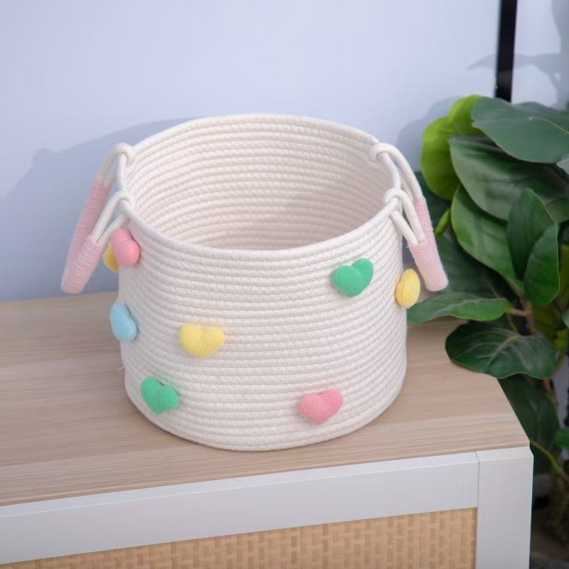 Playful Storage Basket with Heart Pattern | Kelmera