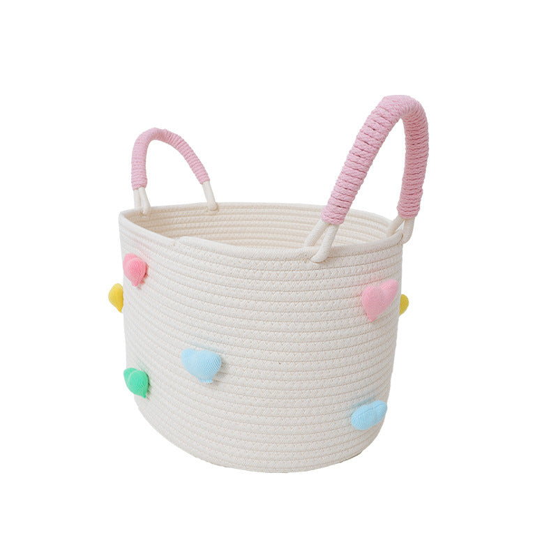 Playful Storage Basket with Heart Pattern | Kelmera