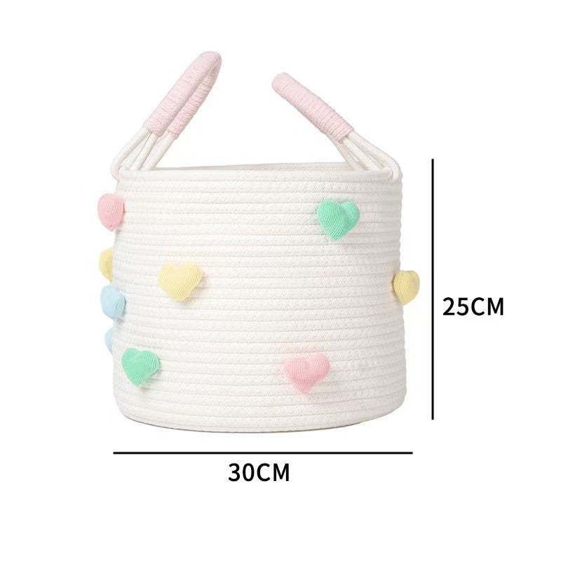 Playful Storage Basket with Heart Pattern | Kelmera