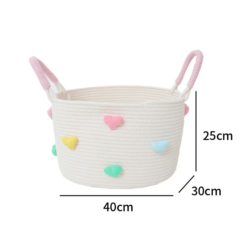Playful Storage Basket with Heart Pattern | Kelmera