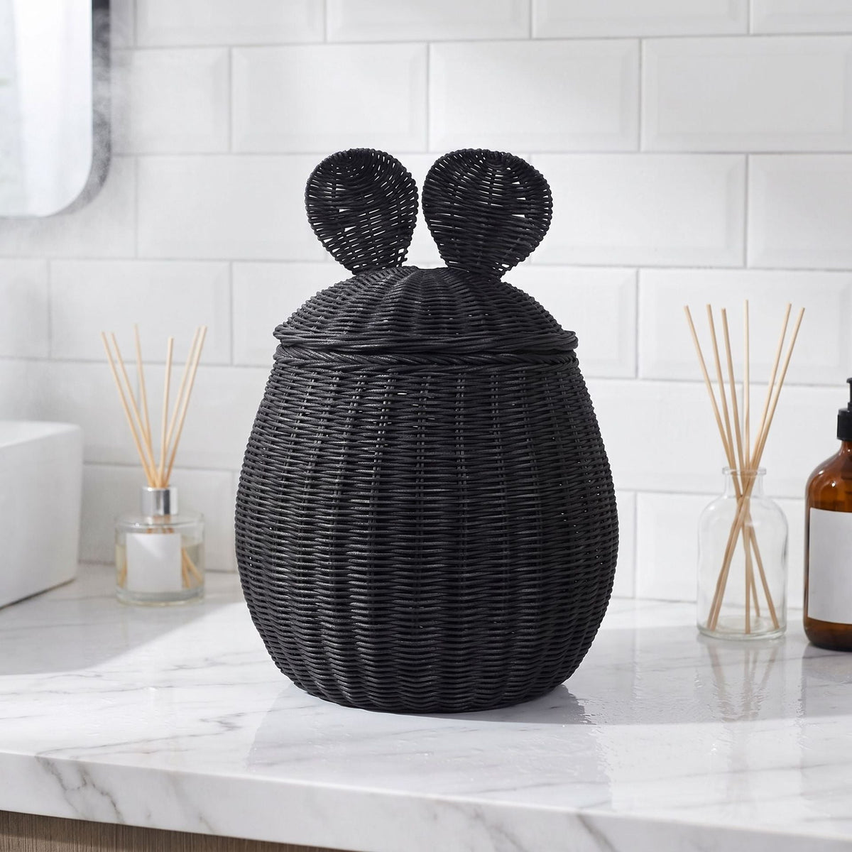 Playful Storage Basket with Lid and Ear Design | Kelmera
