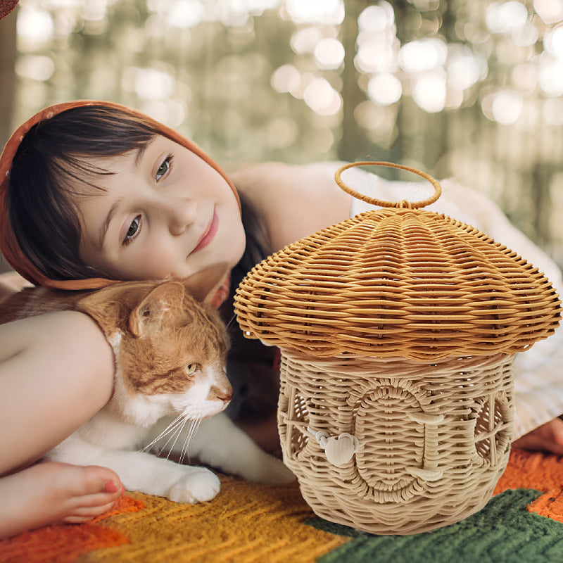 Playful Storage Basket with Mushroom Hat Design | Kelmera