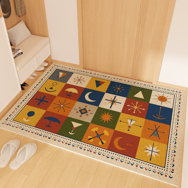 Playful Striped Dog Print Welcome Mat | Kelmera