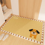 Playful Striped Dog Print Welcome Mat | Kelmera