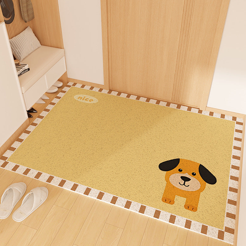 Playful Striped Dog Print Welcome Mat | Kelmera