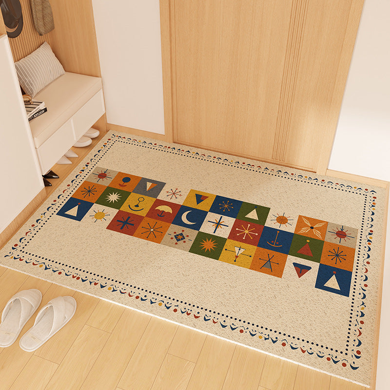 Playful Striped Dog Print Welcome Mat | Kelmera