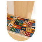 Playful Striped Dog Print Welcome Mat | Kelmera