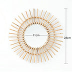 Playful Wall Mirror made of Rattan | Kelmera