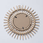 Playful Wall Mirror made of Rattan | Kelmera