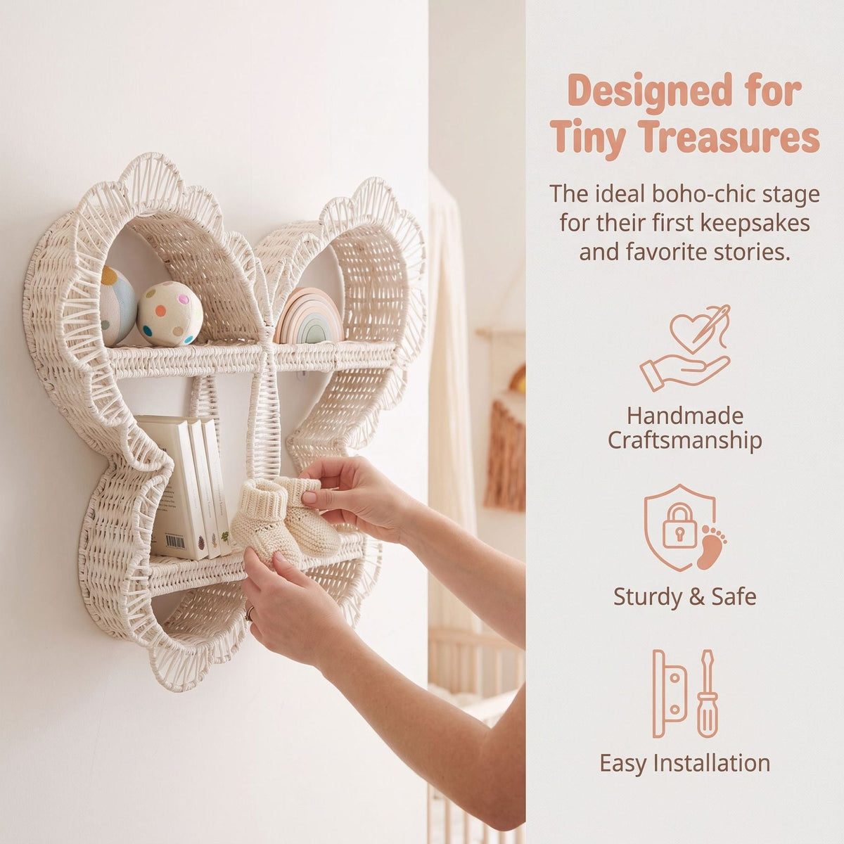 Playful Wall Shelf in Butterfly Design | Kelmera