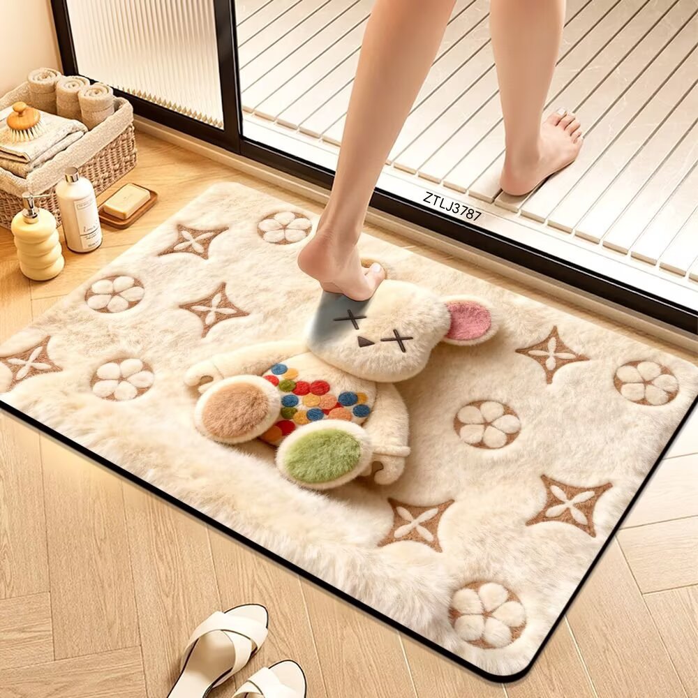 Plush Cartoon Themed Bath Mat Soft Textile Non Slip | Kelmera