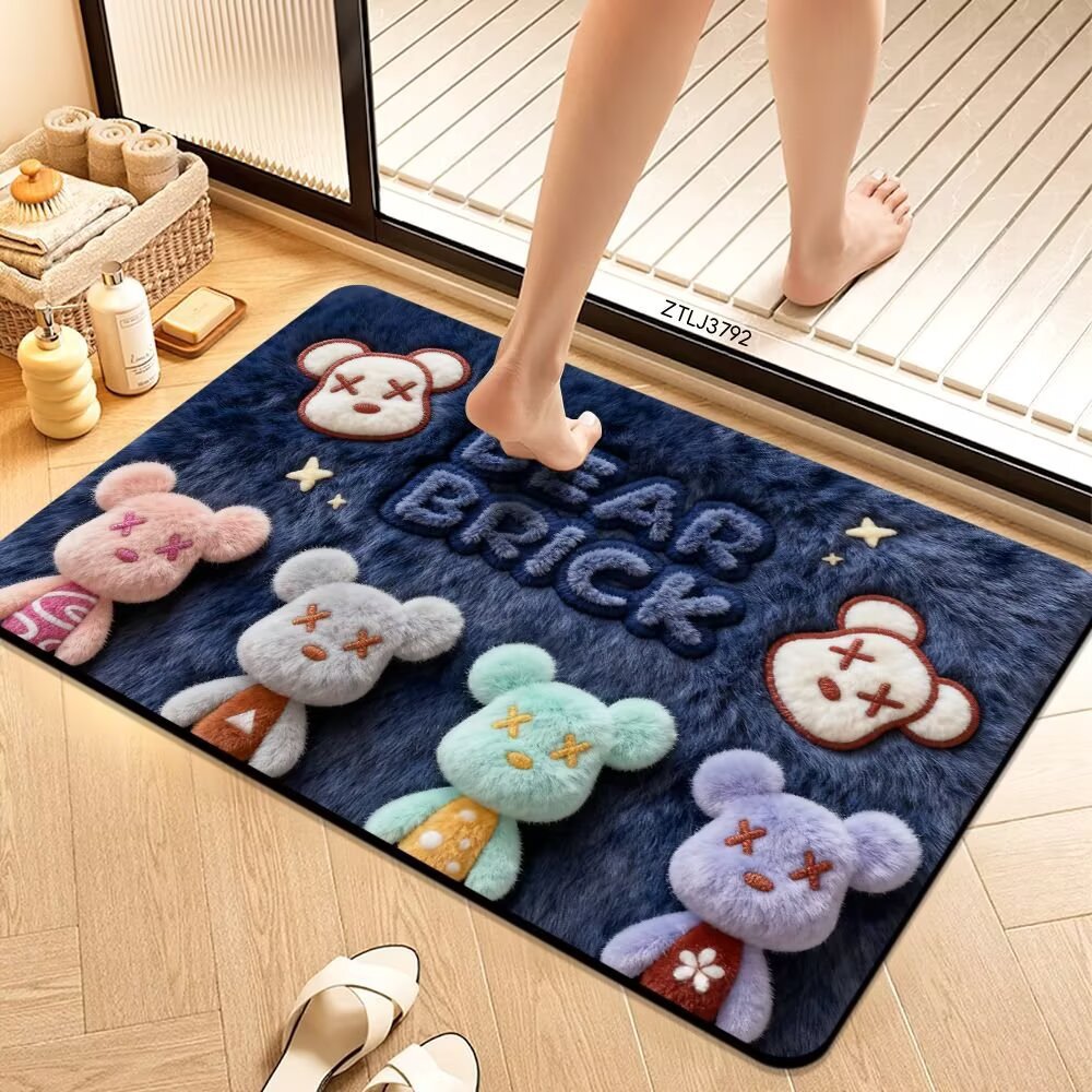 Plush Cartoon Themed Bath Mat Soft Textile Non Slip | Kelmera