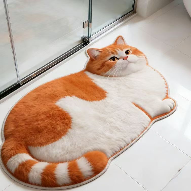 Plush Cat-Shaped Bath Mat | Kelmera