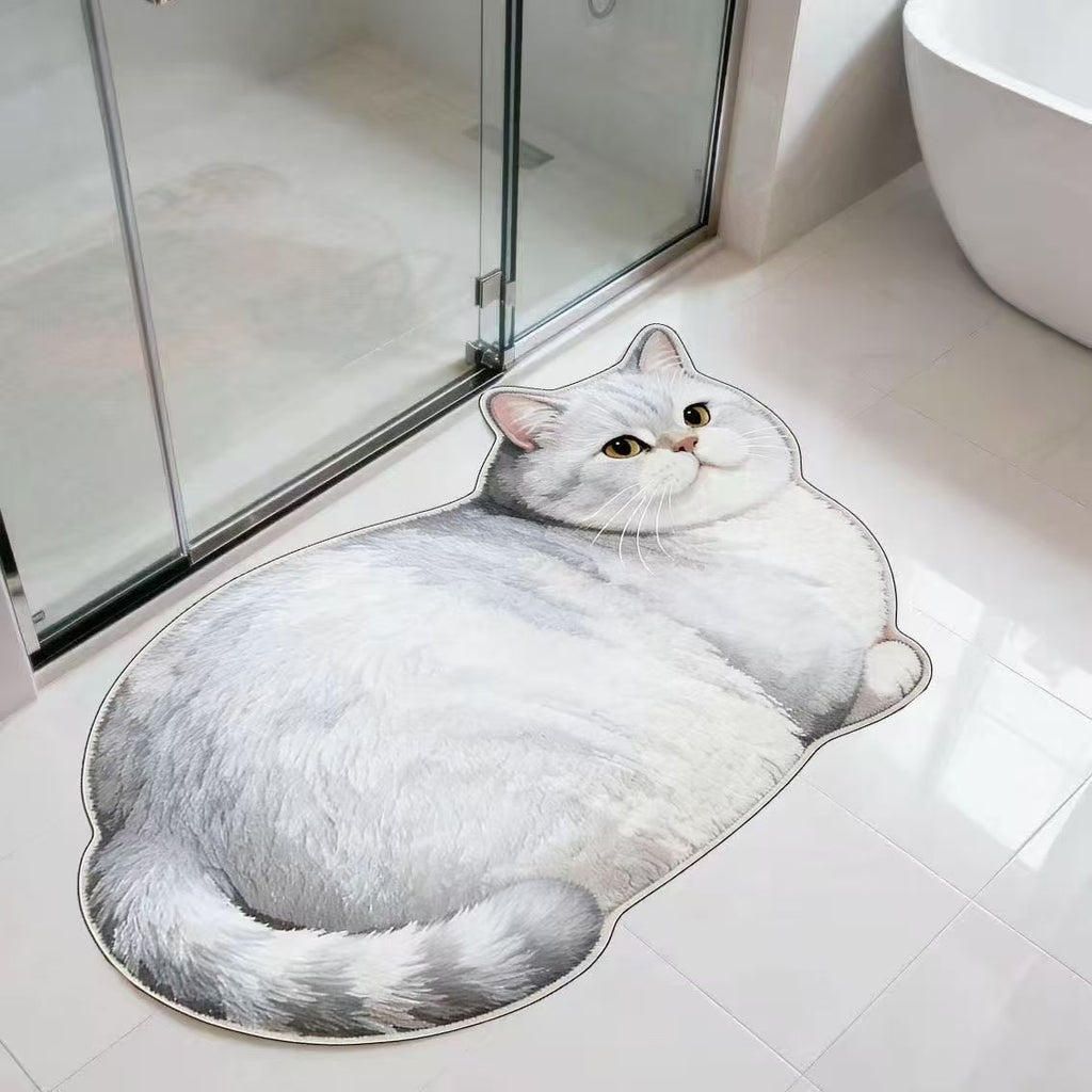 Plush Cat-Shaped Bath Mat | Kelmera