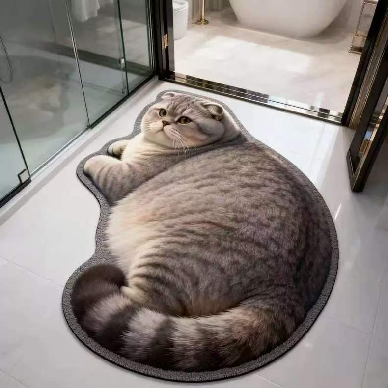 Plush Cat-Shaped Bath Mat | Kelmera