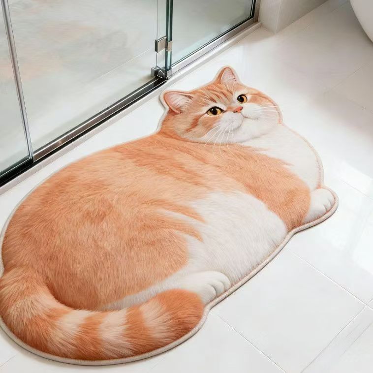 Plush Cat-Shaped Bath Mat | Kelmera