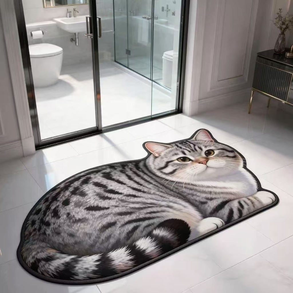 Plush Cat-Shaped Bath Mat | Kelmera