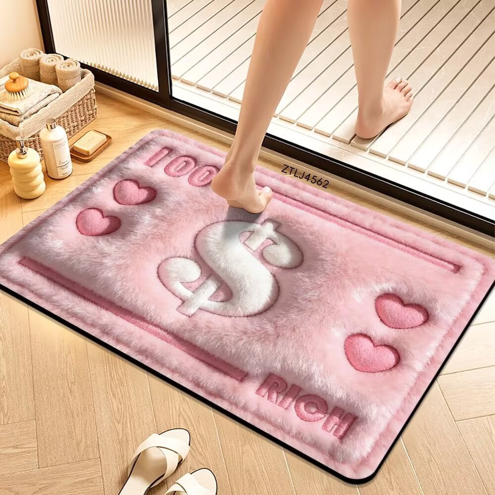 Plush Money-Themed Bath Mat | Kelmera