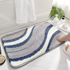 Plush Wave-Pattern Bathroom Mat | Kelmera