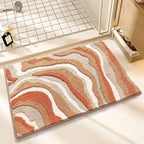 Plush Wave-Pattern Bathroom Mat | Kelmera