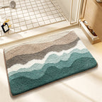 Plush Wave-Pattern Bathroom Mat | Kelmera