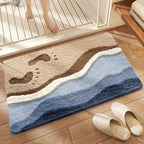 Plush Wave-Pattern Bathroom Mat | Kelmera