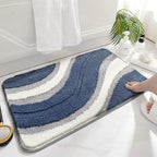 Plush Wave-Pattern Bathroom Mat | Kelmera