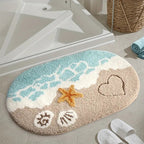 Plush Wave-Pattern Bathroom Mat | Kelmera