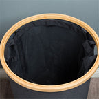 Practical Laundry Basket Soft Textile Wood | Kelmera