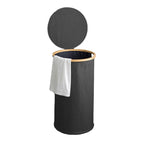 Practical Laundry Basket Soft Textile Wood | Kelmera