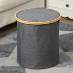 Practical Laundry Container with Bamboo Lid | Kelmera