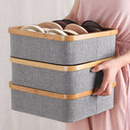 Practical Storage Basket with Compartments Bamboo Soft Textile | Kelmera