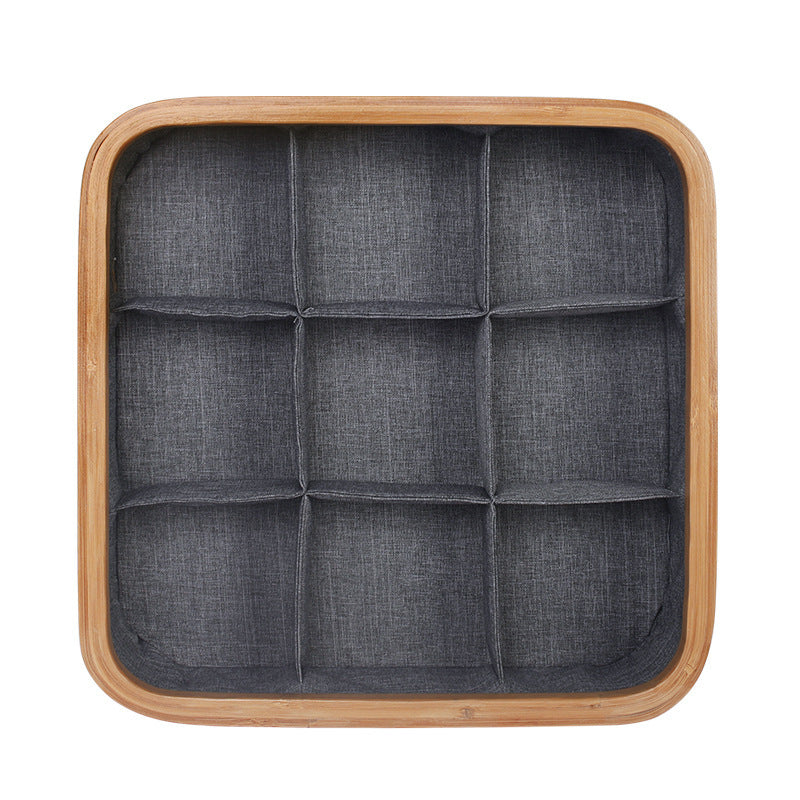 Practical Storage Basket with Compartments Bamboo Soft Textile | Kelmera
