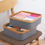 Practical Storage Basket with Compartments Bamboo Soft Textile | Kelmera