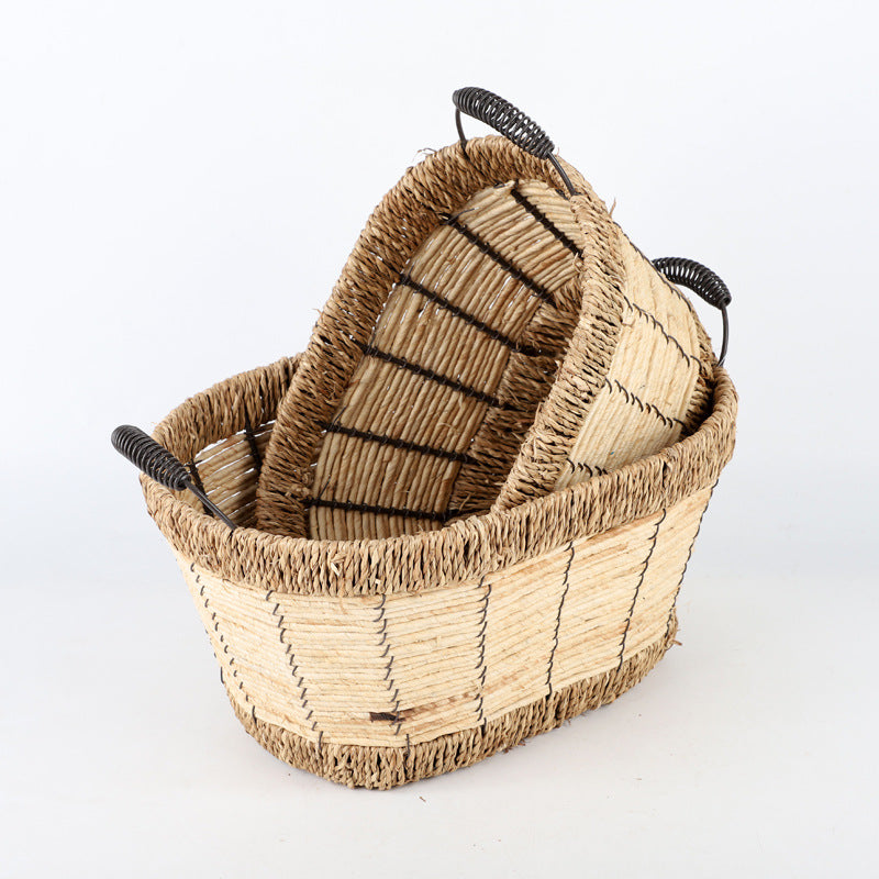 Practical Storage Basket with Stainless Steel Handles | Kelmera