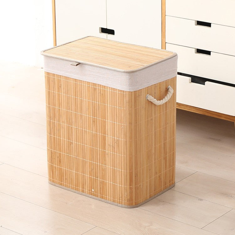 Premium Laundry Basket with Dividers and Handcrafted Bamboo Frame | Kelmera