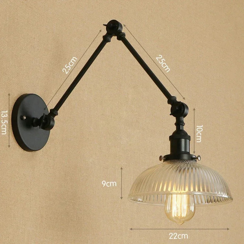 Quinndirra Glass Adjustable Wall Lamp