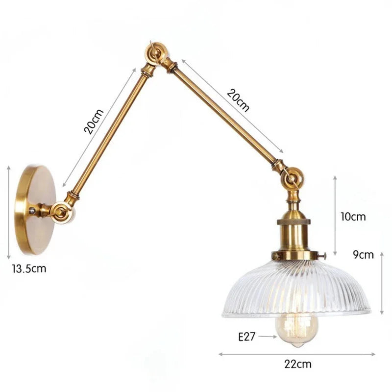 Quinndirra Glass Adjustable Wall Lamp