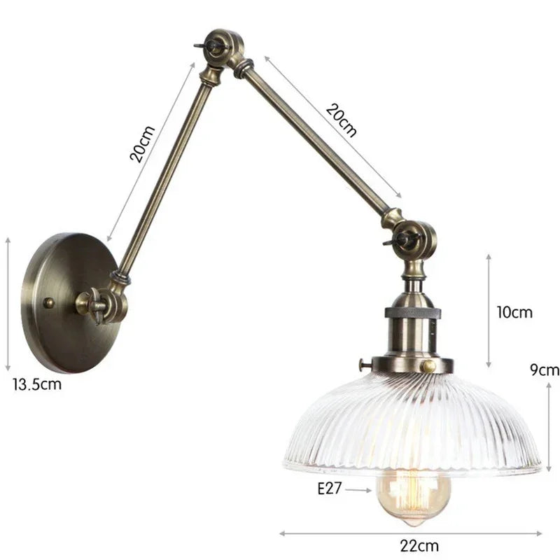 Quinndirra Glass Adjustable Wall Lamp
