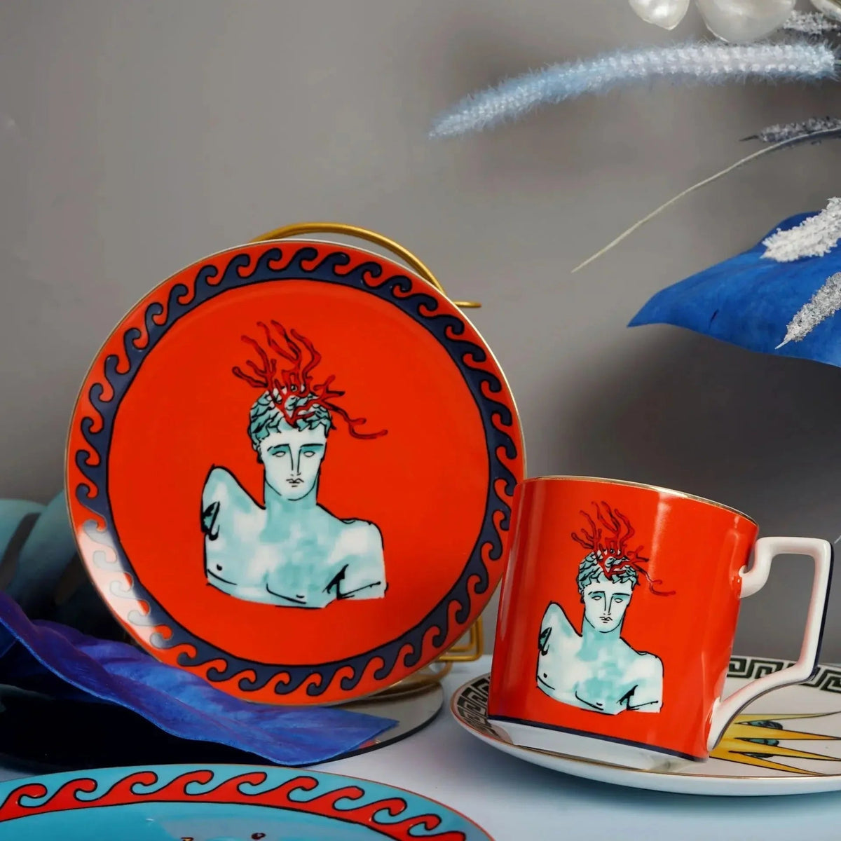 Quinvosa Clay Greek Plates and Mugs