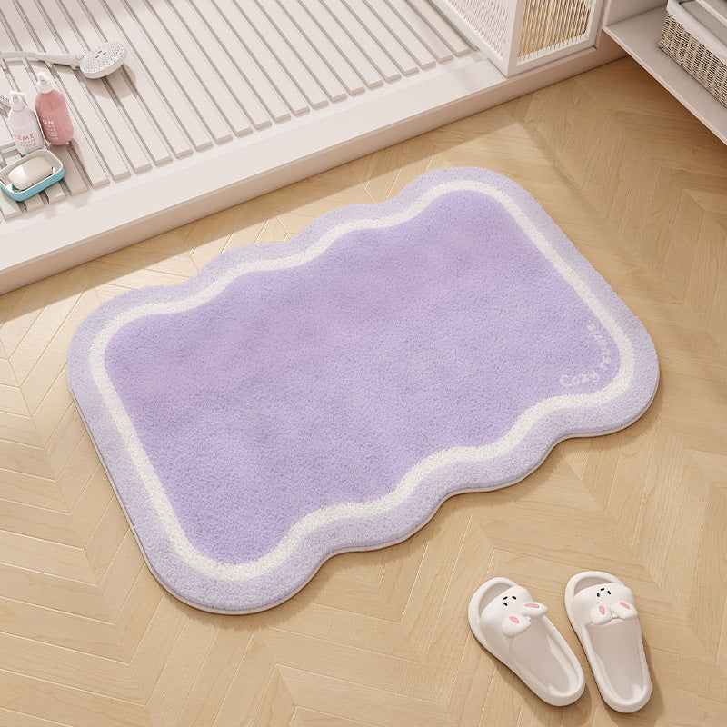 Rainbow-Themed Plush Memory Foam Bath Mat | Kelmera