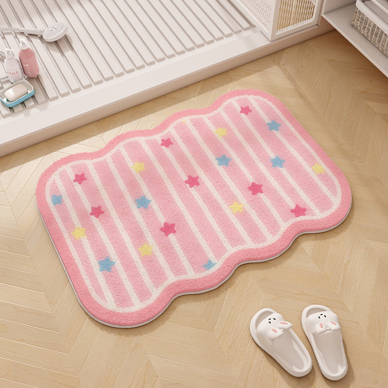 Rainbow-Themed Plush Memory Foam Bath Mat | Kelmera