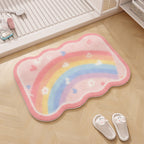 Rainbow-Themed Plush Memory Foam Bath Mat | Kelmera