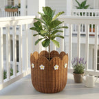 Rattan Basket with Flower Motif | Kelmera