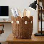 Rattan Basket with Flower Motif | Kelmera