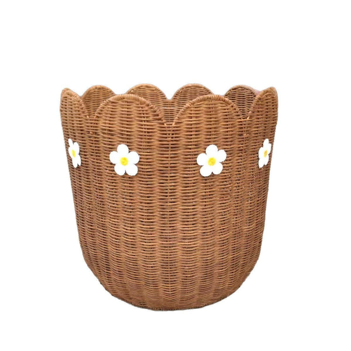 Rattan Basket with Flower Motif | Kelmera