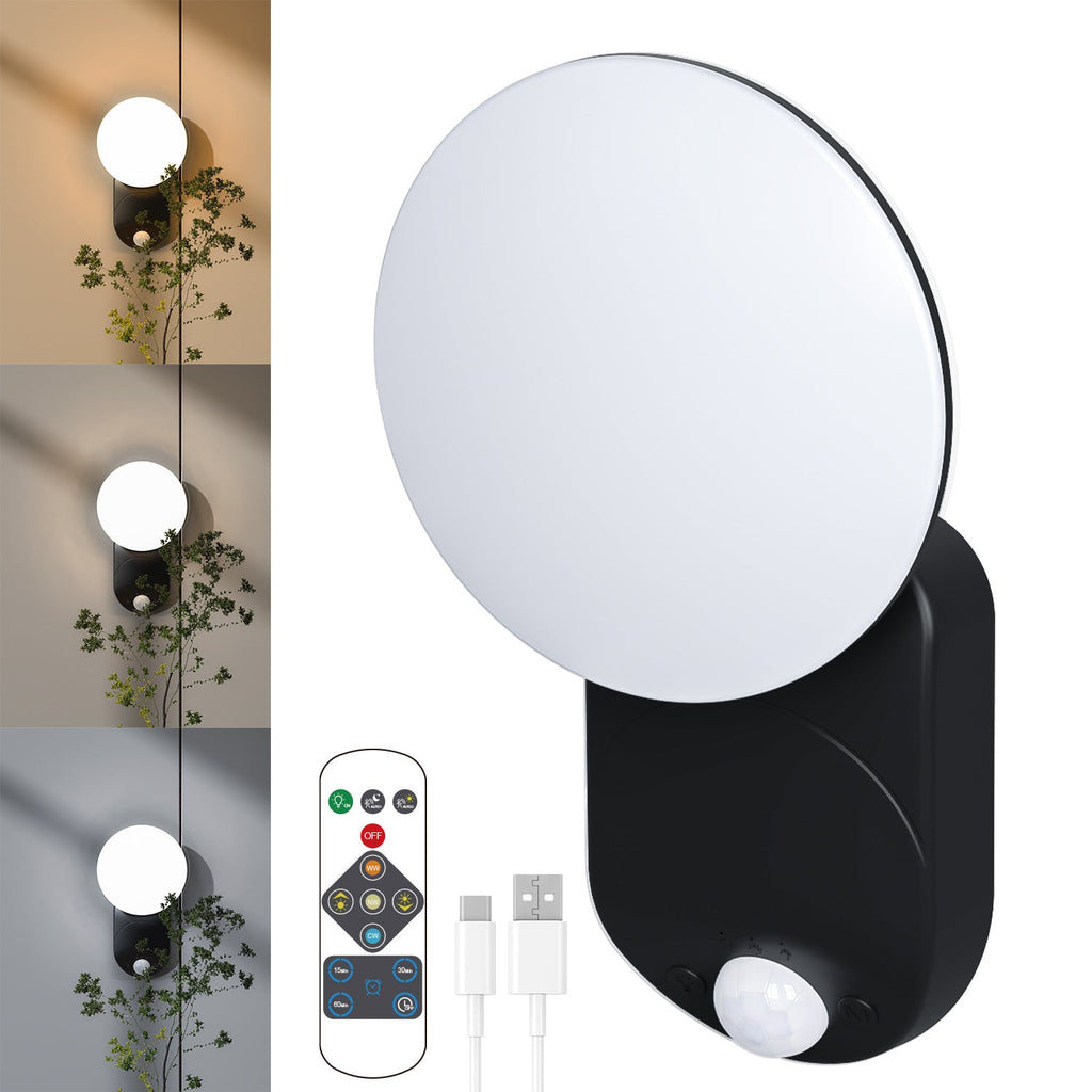 Rechargeable Motion-Activated LED Wall Light with Remote Control and Adjustable Color Temperature | Kelmera