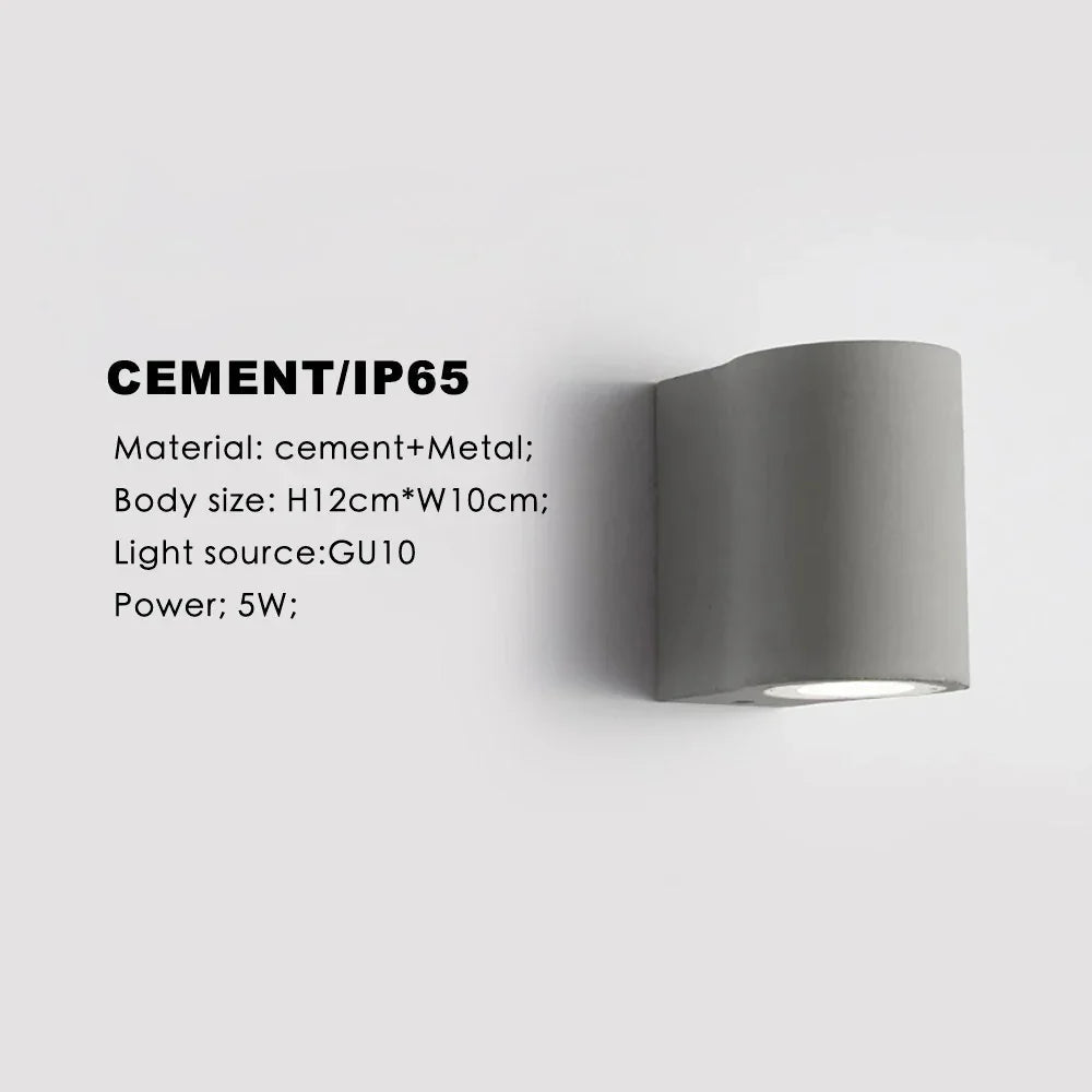 Rendisa Cement Outdoor Wall Lamp